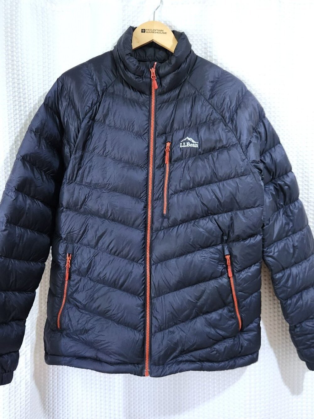 LL Bean Ultralight 850 Down Jacket Mens M Regular Pertex Quantum Navy Puffer 507